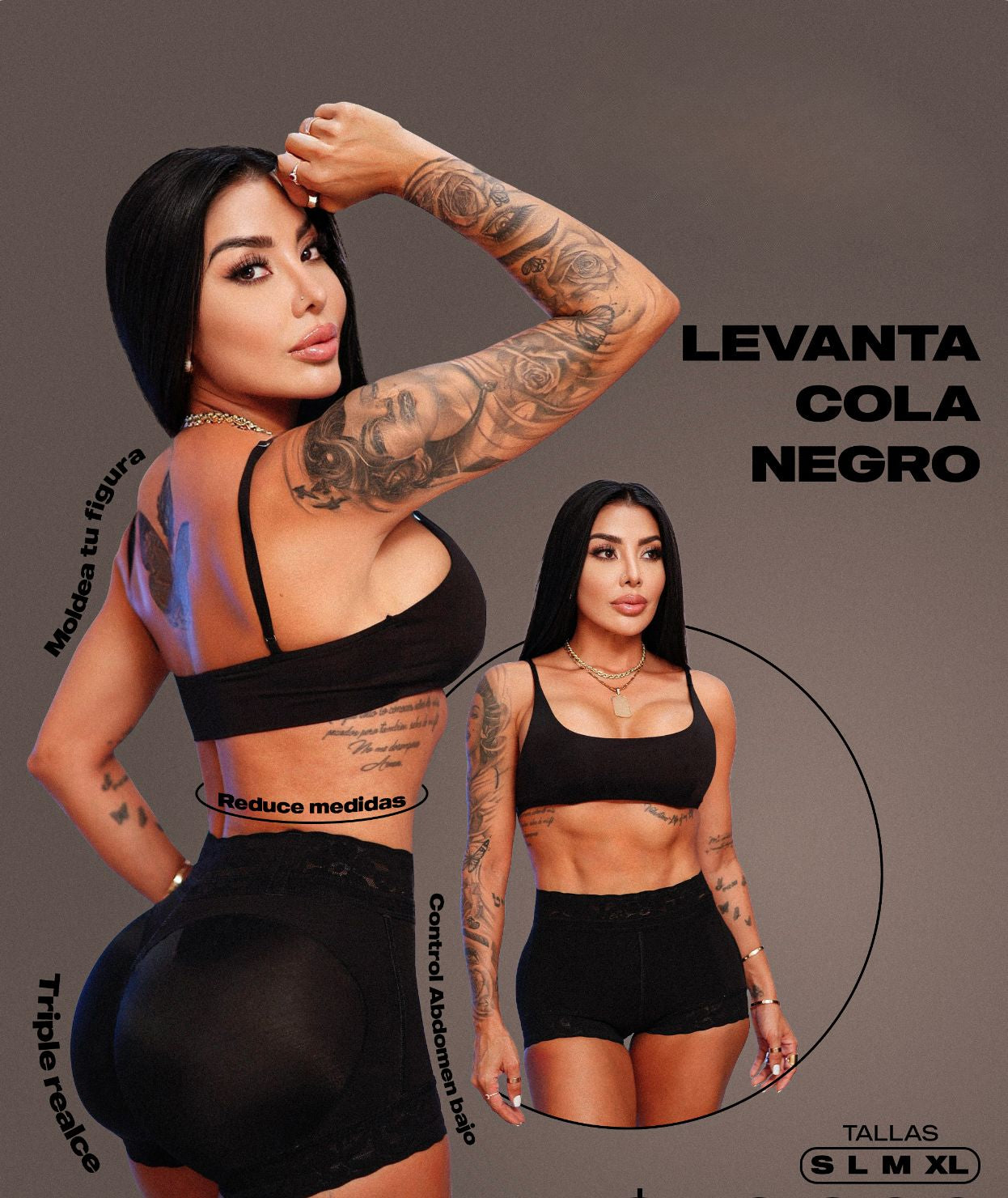Levanta Cola NEGRO / L